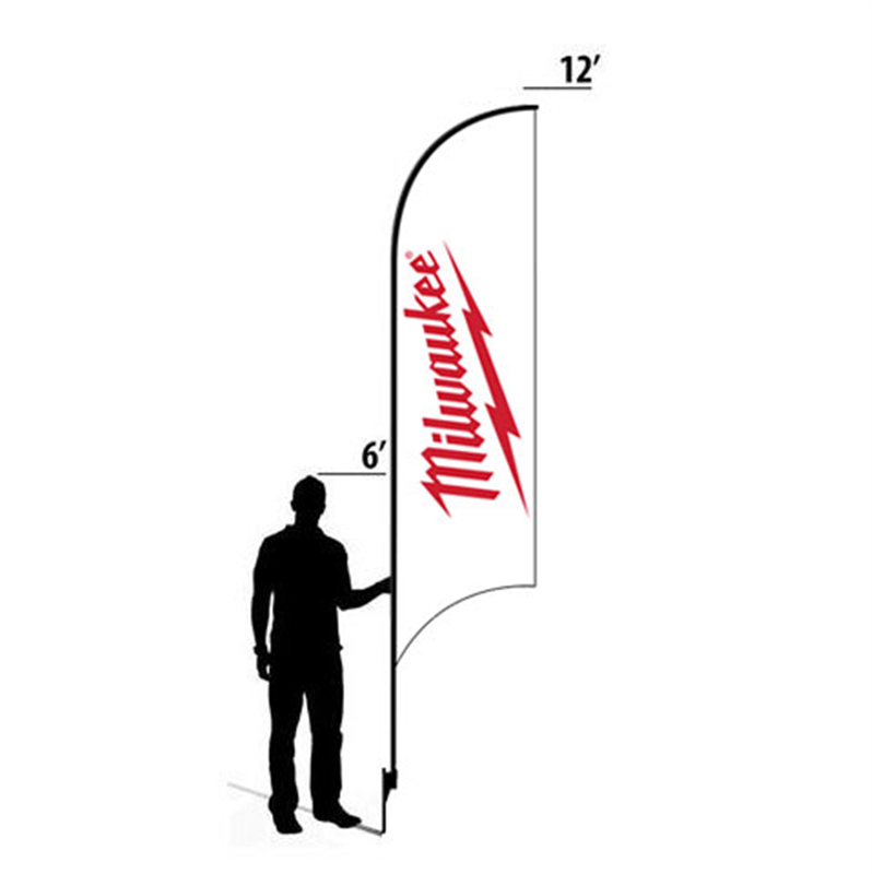 12' Milwaukee White Logo AdverSail Flag (Red Text)