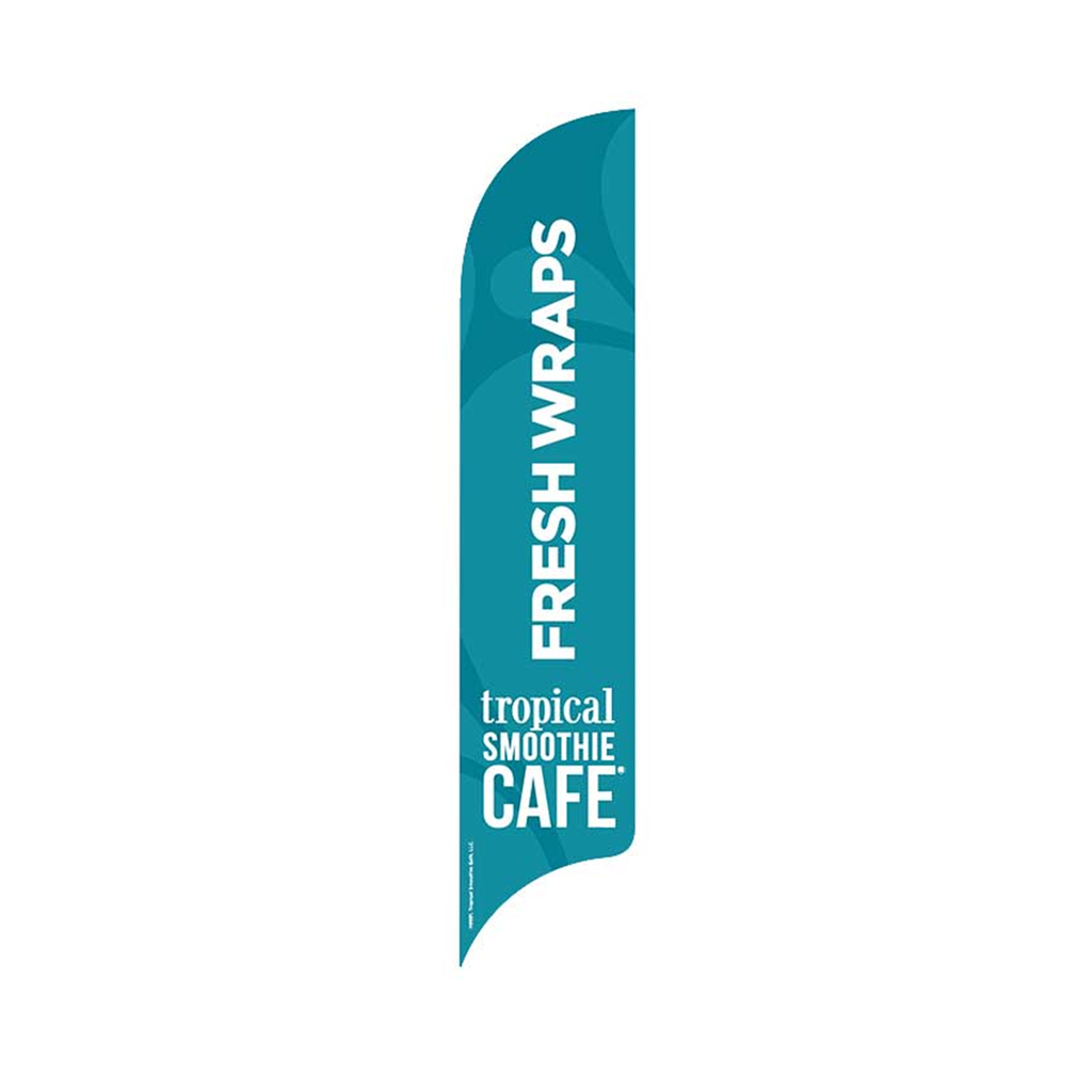 15' Tropical Smoothie Cafe Teal Fresh Wraps AdverSail Flag