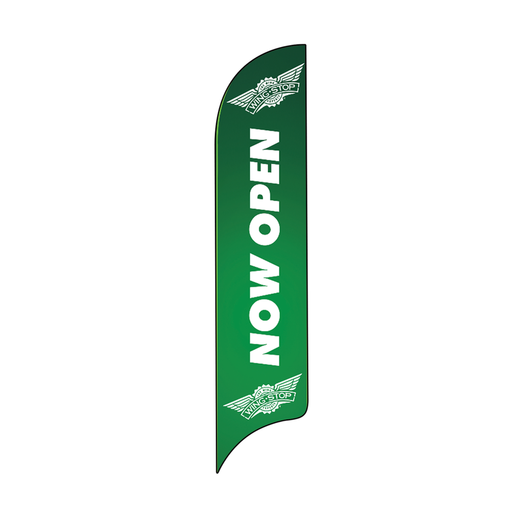 15' Wingstop Green Now Open AdverSail Flag (2023 art)
