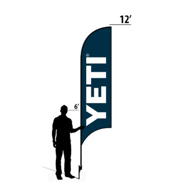 12' YETI Navy Blue Logo AdverSail Flag