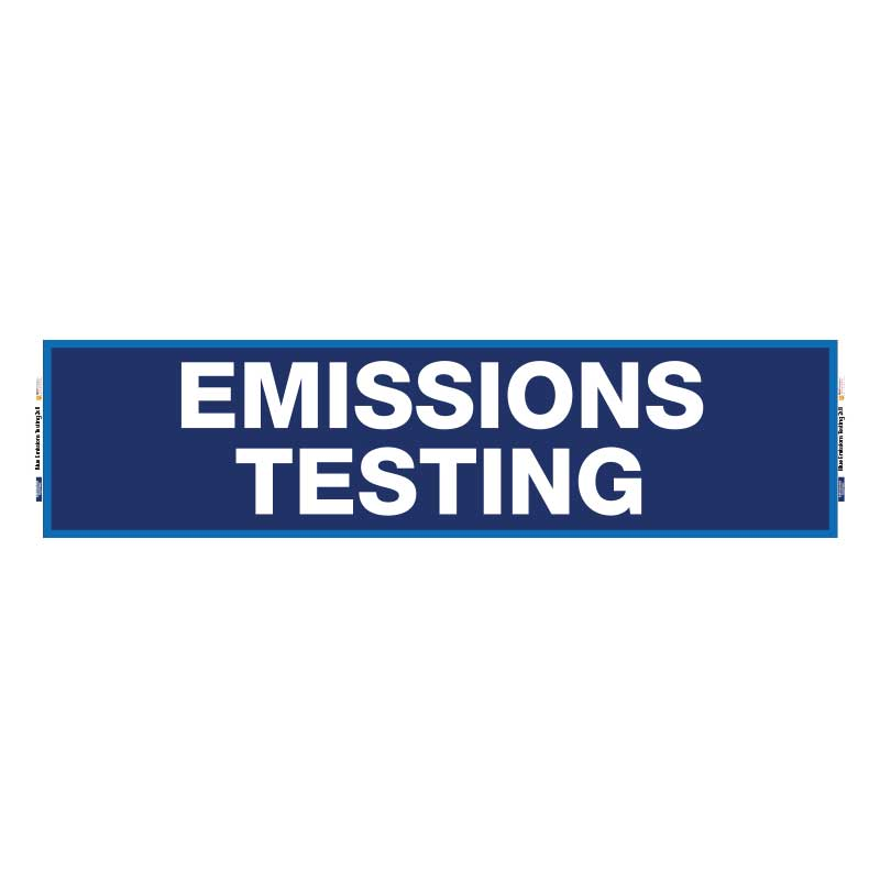2' X 8' FullSpeed Automotive Blue Emissions Testing Mesh Bay Banner