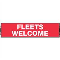 2' X 8' FullSpeed Automotive Red Fleets Welcome Mesh Bay Banner