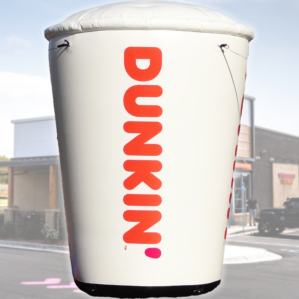 10' Dunkin' Donuts White Logo Coffee Cup Inflatable (2023 art)