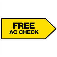 46" X 18" FullSpeed Automotive Yellow Free AC Check Arrow Spinner Sign (double sided)