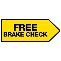 46" X 18" FullSpeed Automotive Yellow Free Brake Check Arrow Spinner Sign (double sided)
