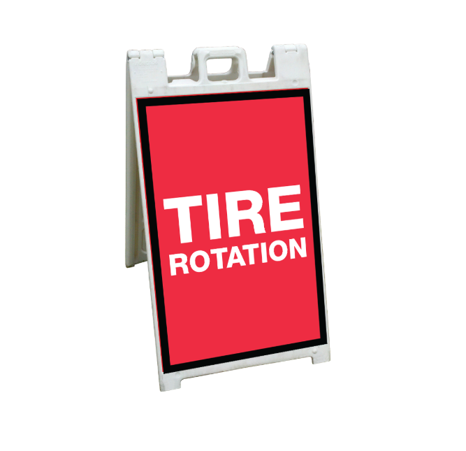 24" X 36" FullSpeed Red Tire Rotation Coroplast A-Frame Insert