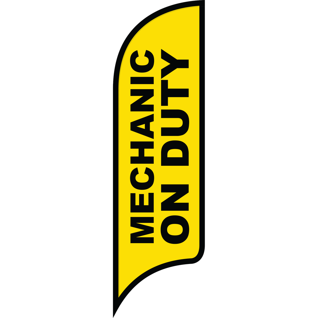 12' FullSpeed Automotive Yellow Mechanic On Duty  AdverSail Flag 