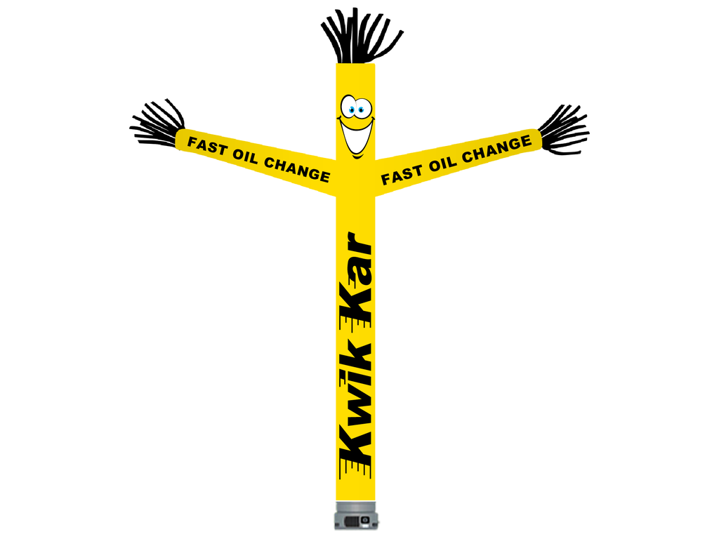 18' FullSpeed Automotive Kwik Kar Yellow Fast Oil Change Tube Dancer Fabric Only (with face & arms)