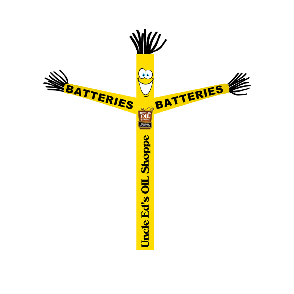 18' FullSpeed Automotive Uncle Ed's Oil Shoppe Yellow Batteries Tube Dancer Fabric Only (with arms & face)