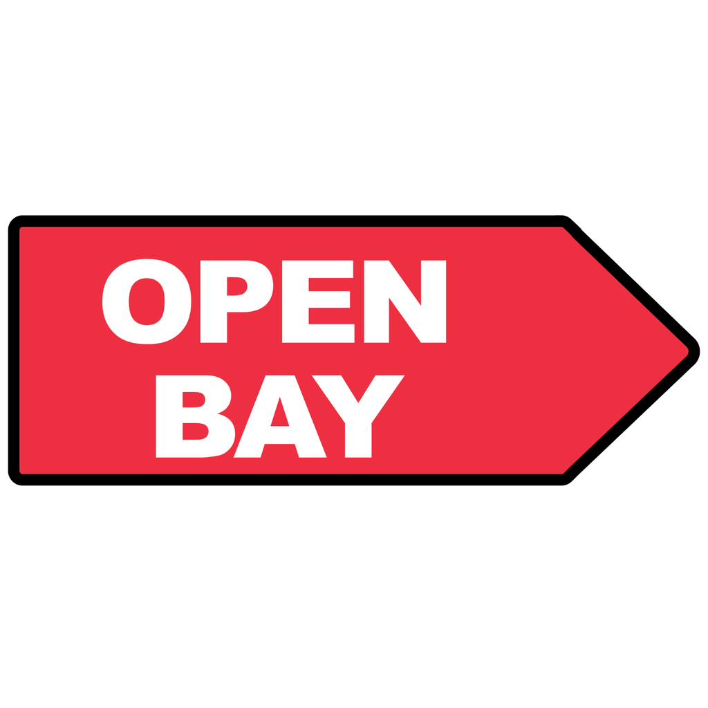 46" X 18" FullSpeed Automotive Red Open Bay Arrow Spinner Sign (double sided)