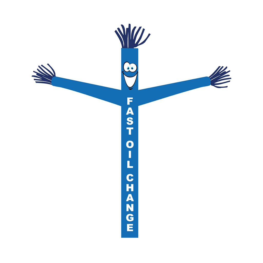 18' FullSpeed Automotive Blue Fast Oil Change Tube Dancer Fabric Only (with face & arms)