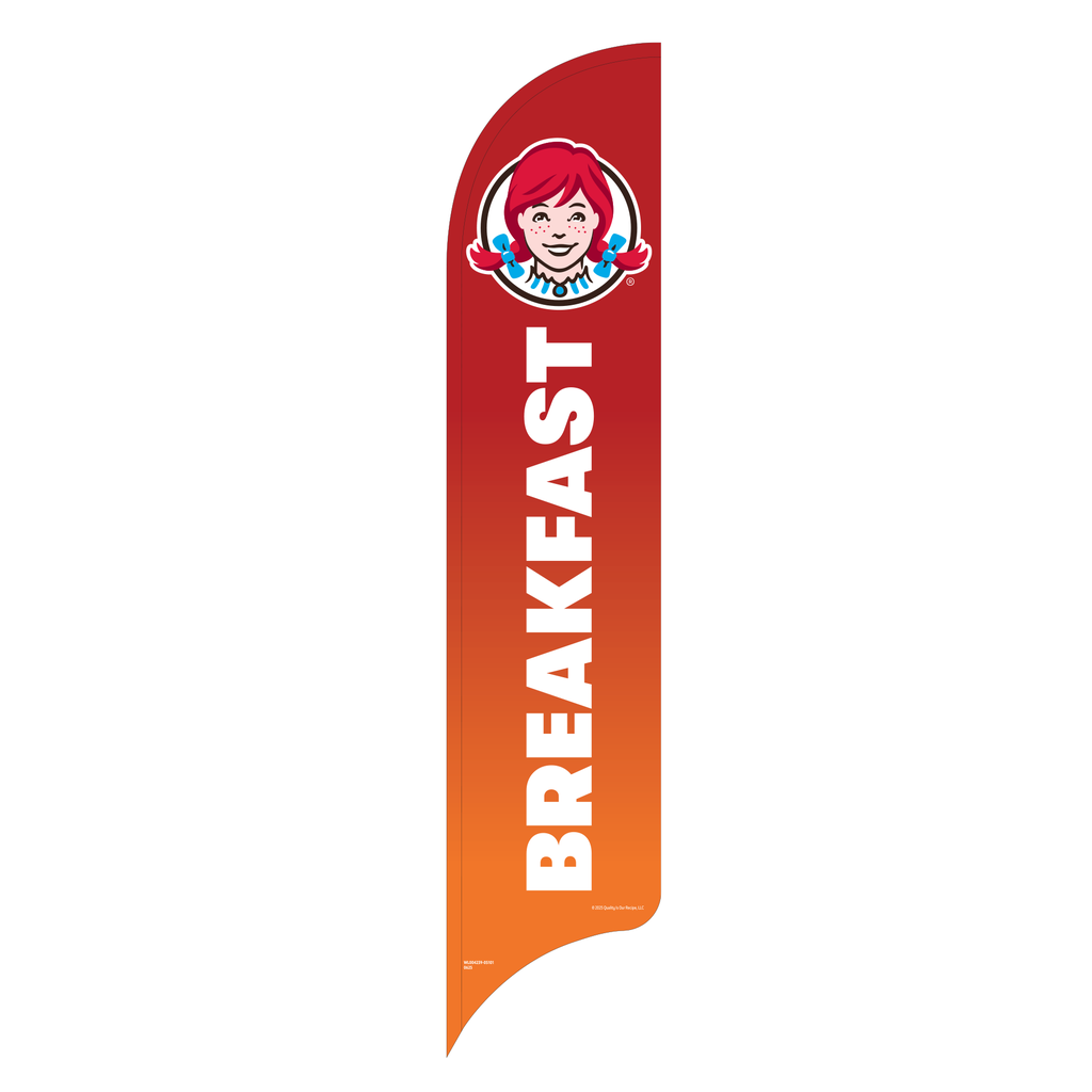 15' Wendy's Red & Orange Ombre Breakfast AdverSail Flag (2025 art)