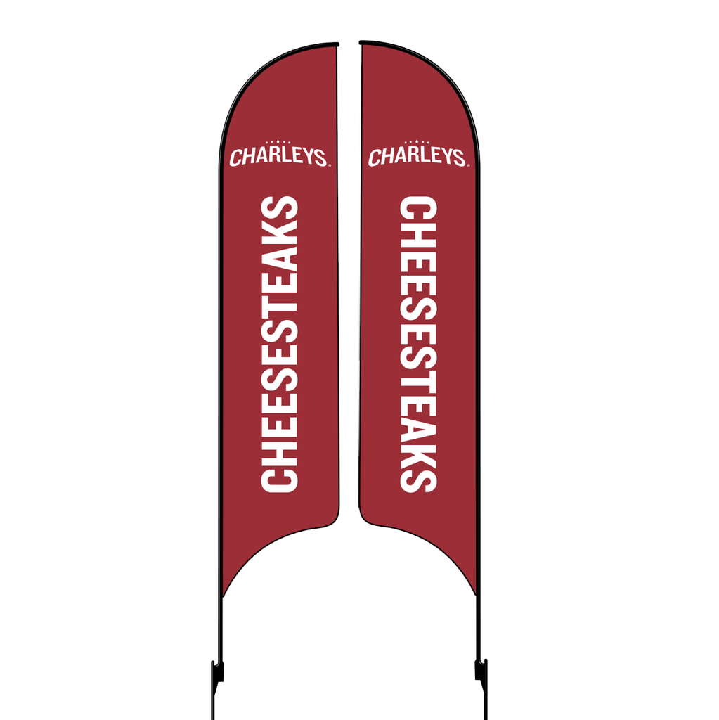 Kit for 15' Charleys Philly Steaks Red Cheesesteaks Double Sided AdverSail Flag