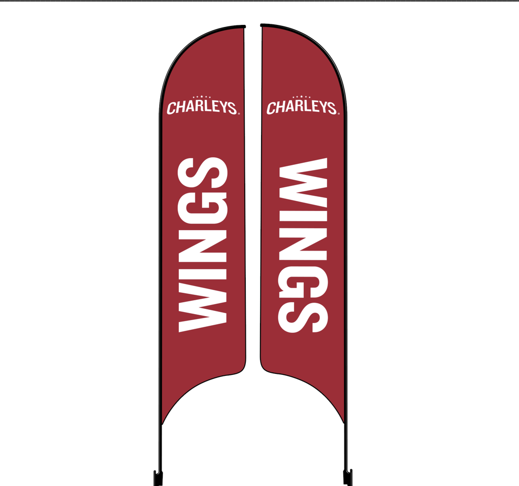Kit for 15' Charleys Philly Steaks Red Wings Double Sided AdverSail Flag