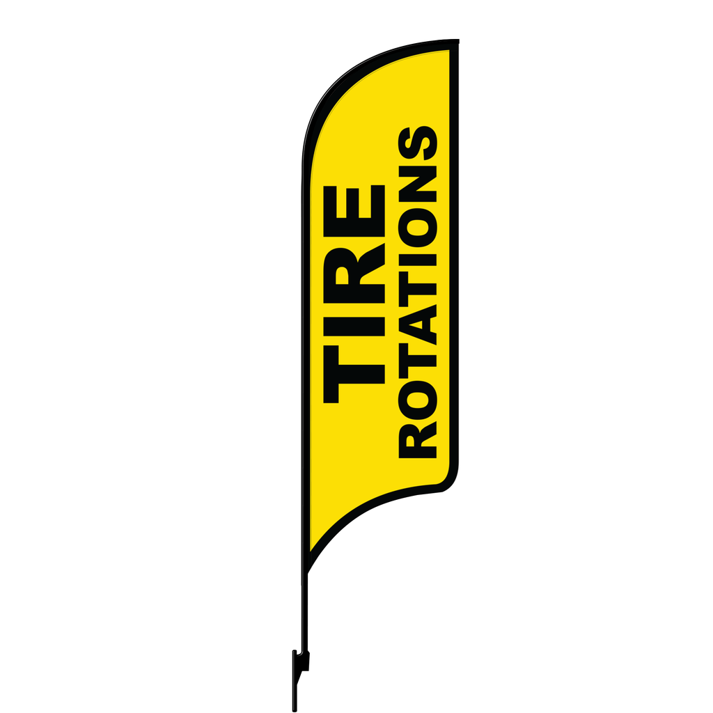 Kit for 12' FullSpeed Automotive Yellow Tire Rotations AdverSail Flag 