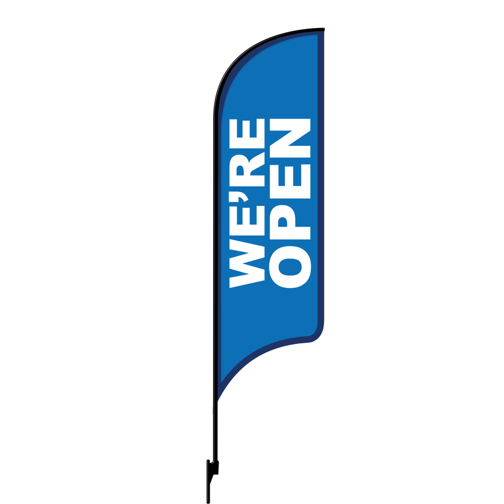 Kit for 12' FullSpeed Automotive Blue We're Open AdverSail Flag 