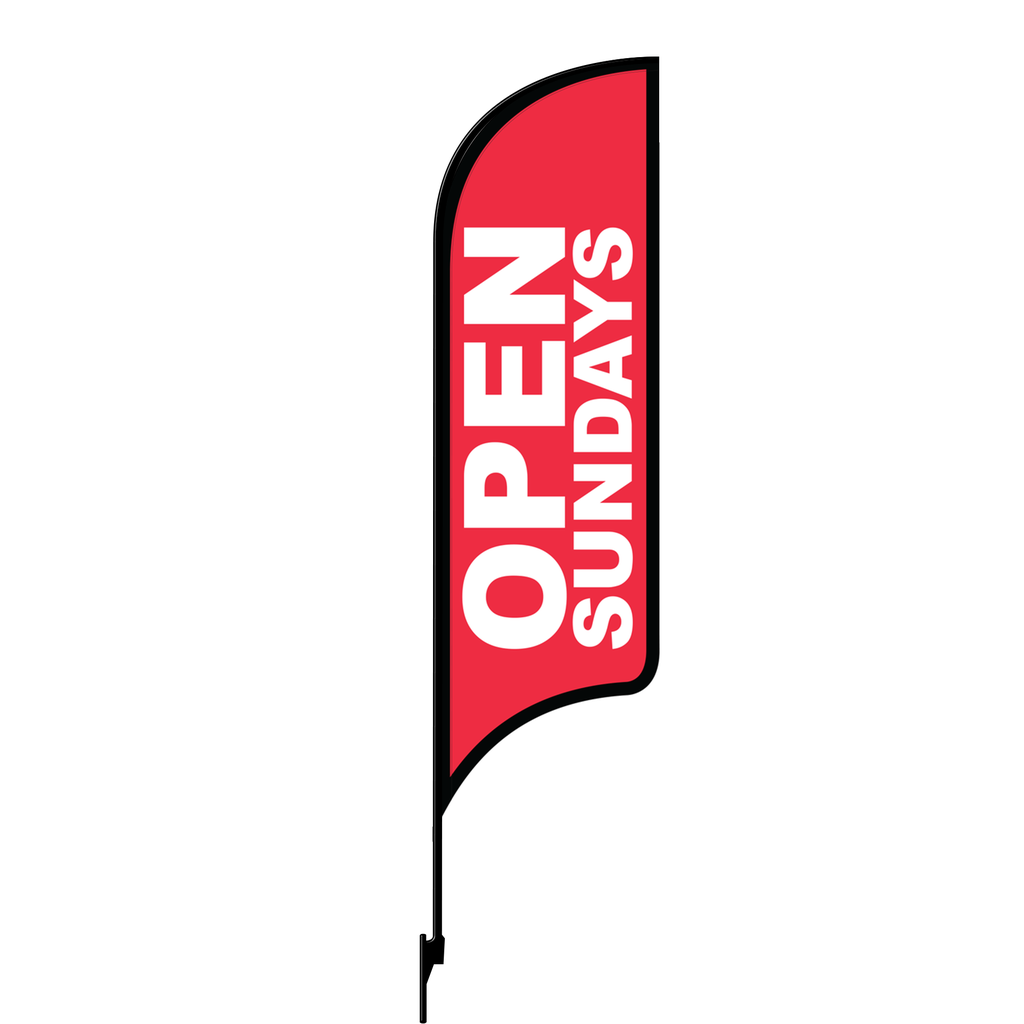 Kit for 12' FullSpeed Automotive Red Open Sundays AdverSail Flag