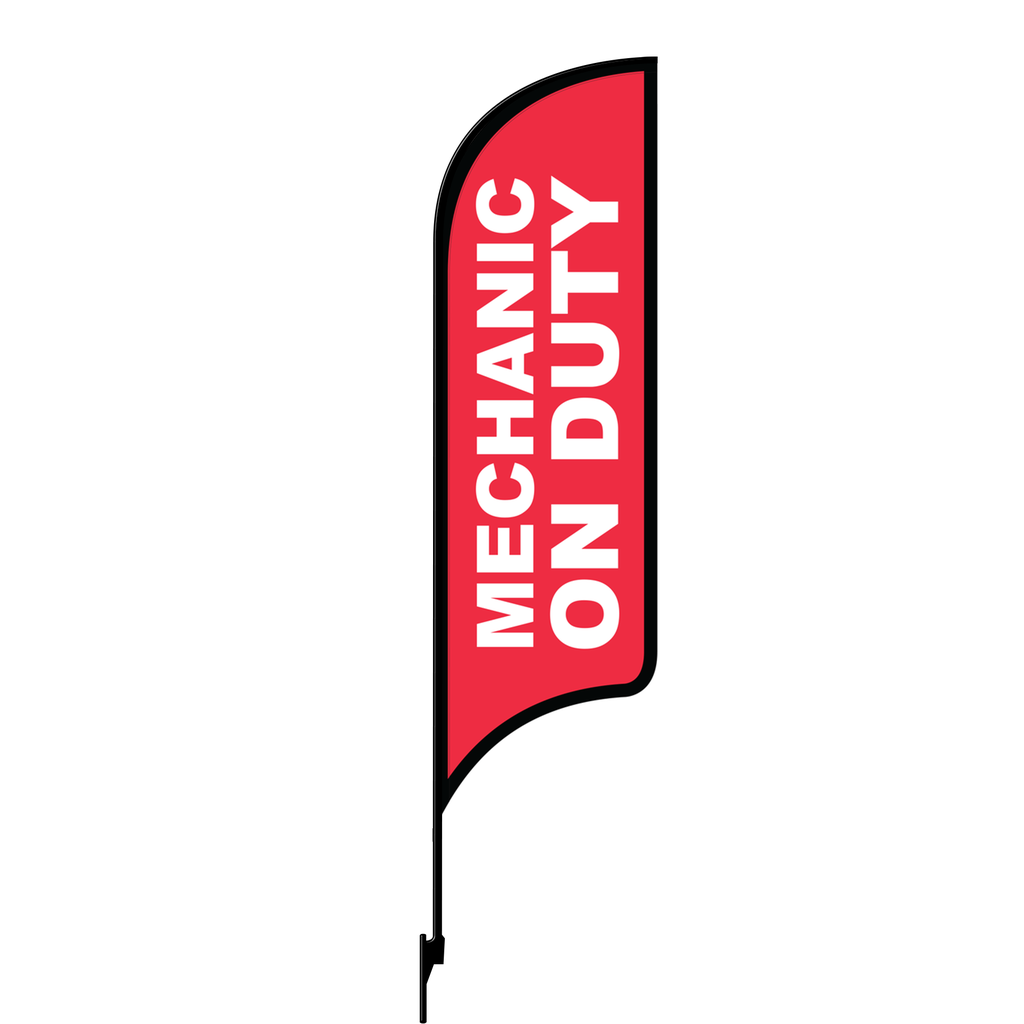 Kit for 12' FullSpeed Automotive Red Mechanic On Duty AdverSail Flag