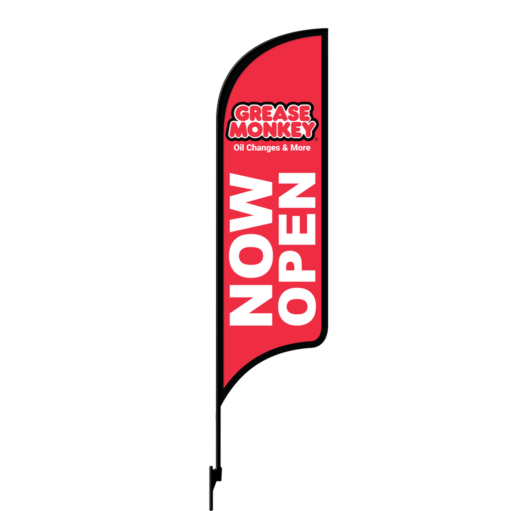 Kit for 12' FullSpeed Automotive Grease Monkey Red Now Open AdverSail Flag