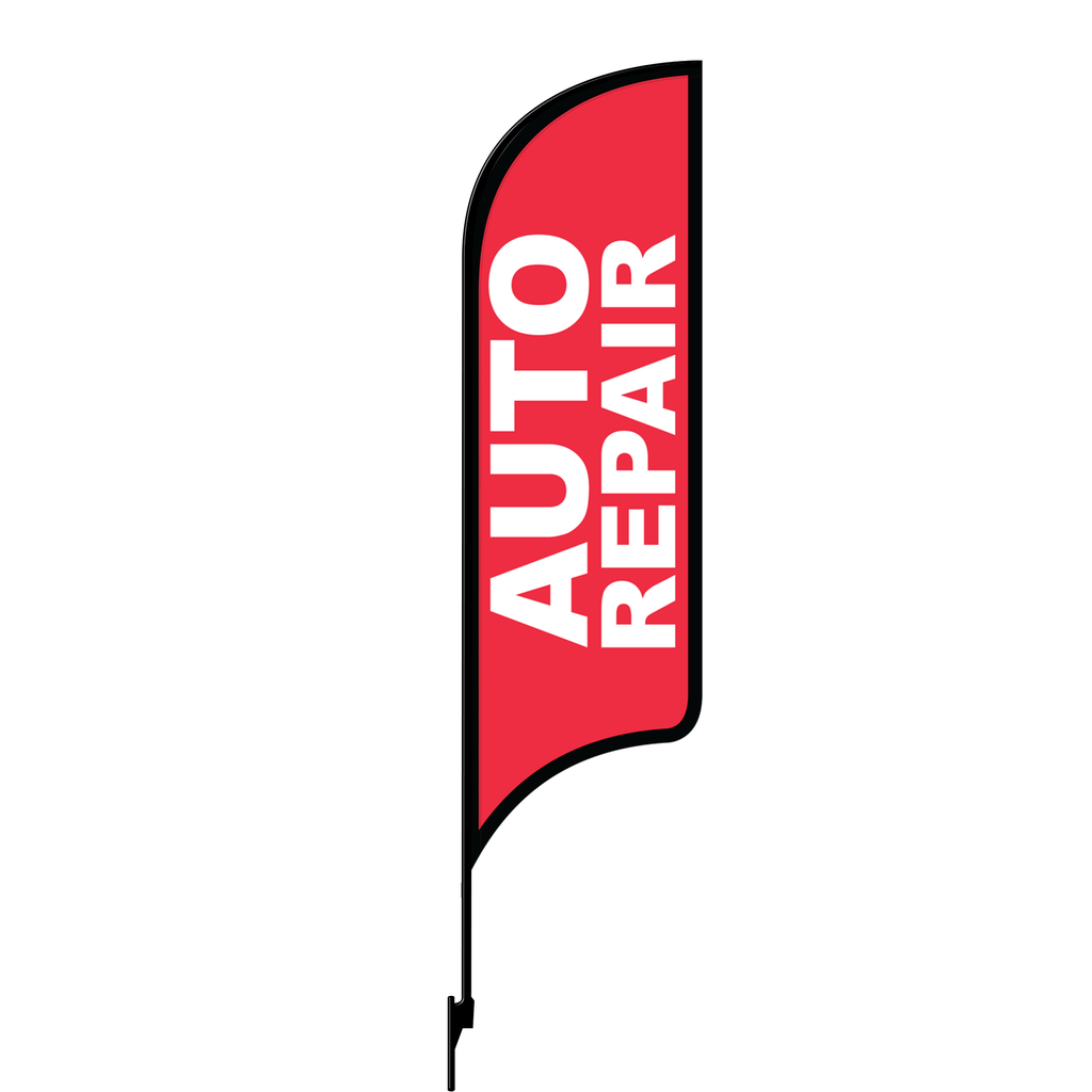 Kit for 12' FullSpeed Automotive Red Auto Repair AdverSail Flag
