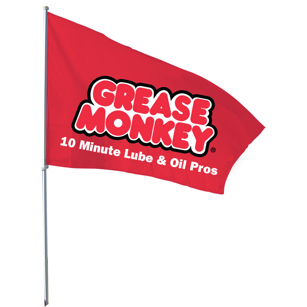 3' X 5' FullSpeed Automotive Grease Monkey Red Logo Flag