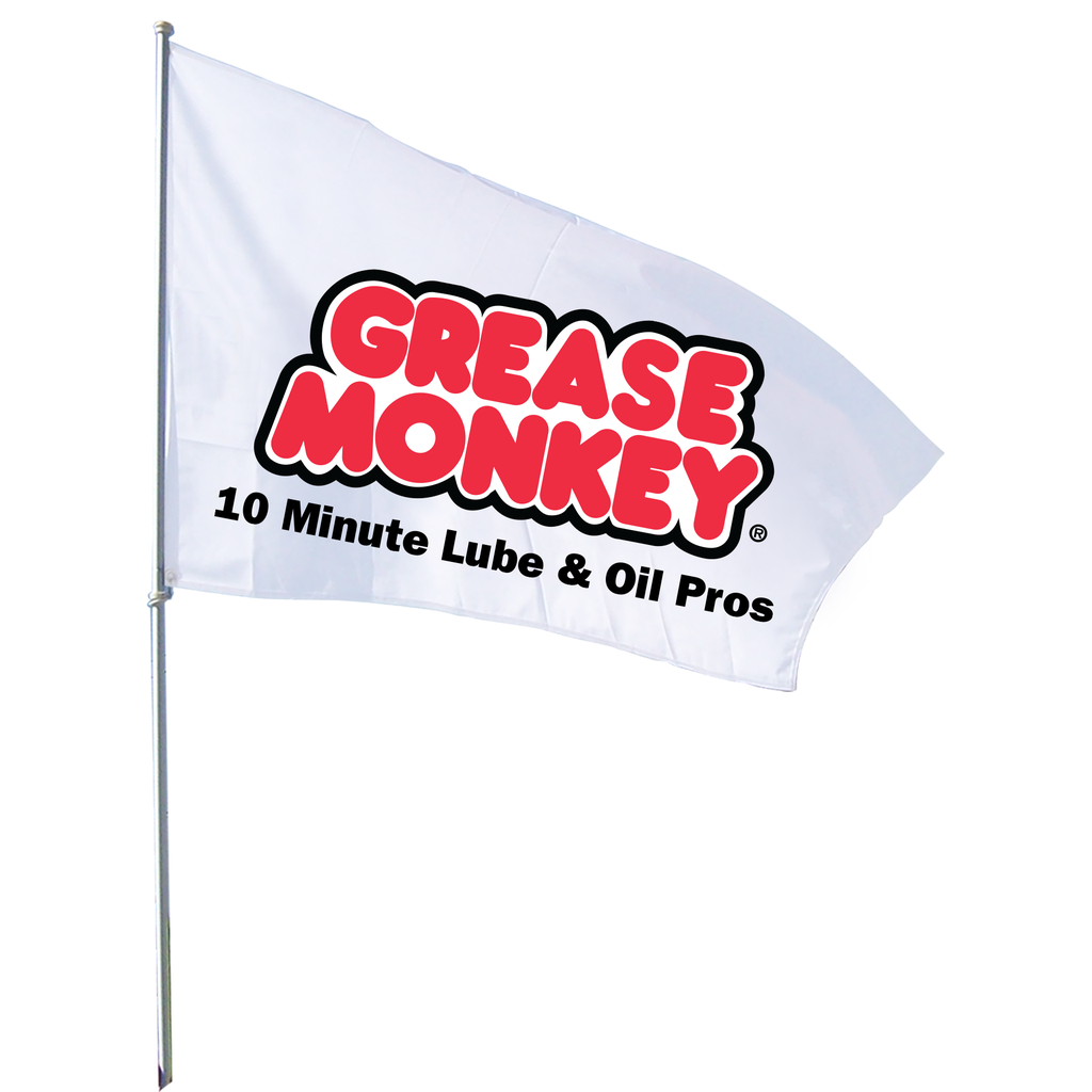 3' X 5' FullSpeed Automotive Grease Monkey White Logo Flag