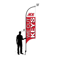 12' Ace Hardware Red We Cut Keys AdverSail Flag