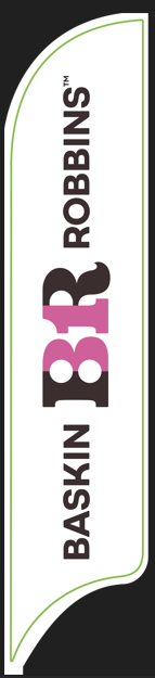 15' Baskin Robbins White Vertical Logo AdverSail Flag