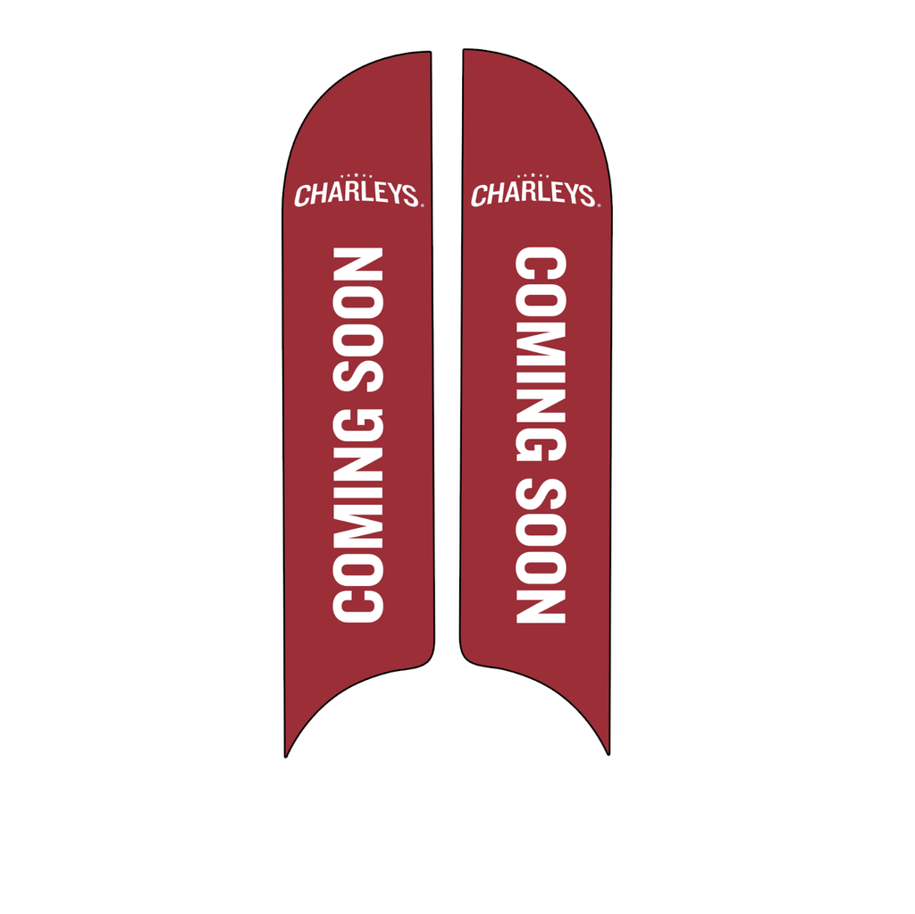 15' Charleys Philly Steaks Red Coming Soon AdverSail Flag  (double sided)