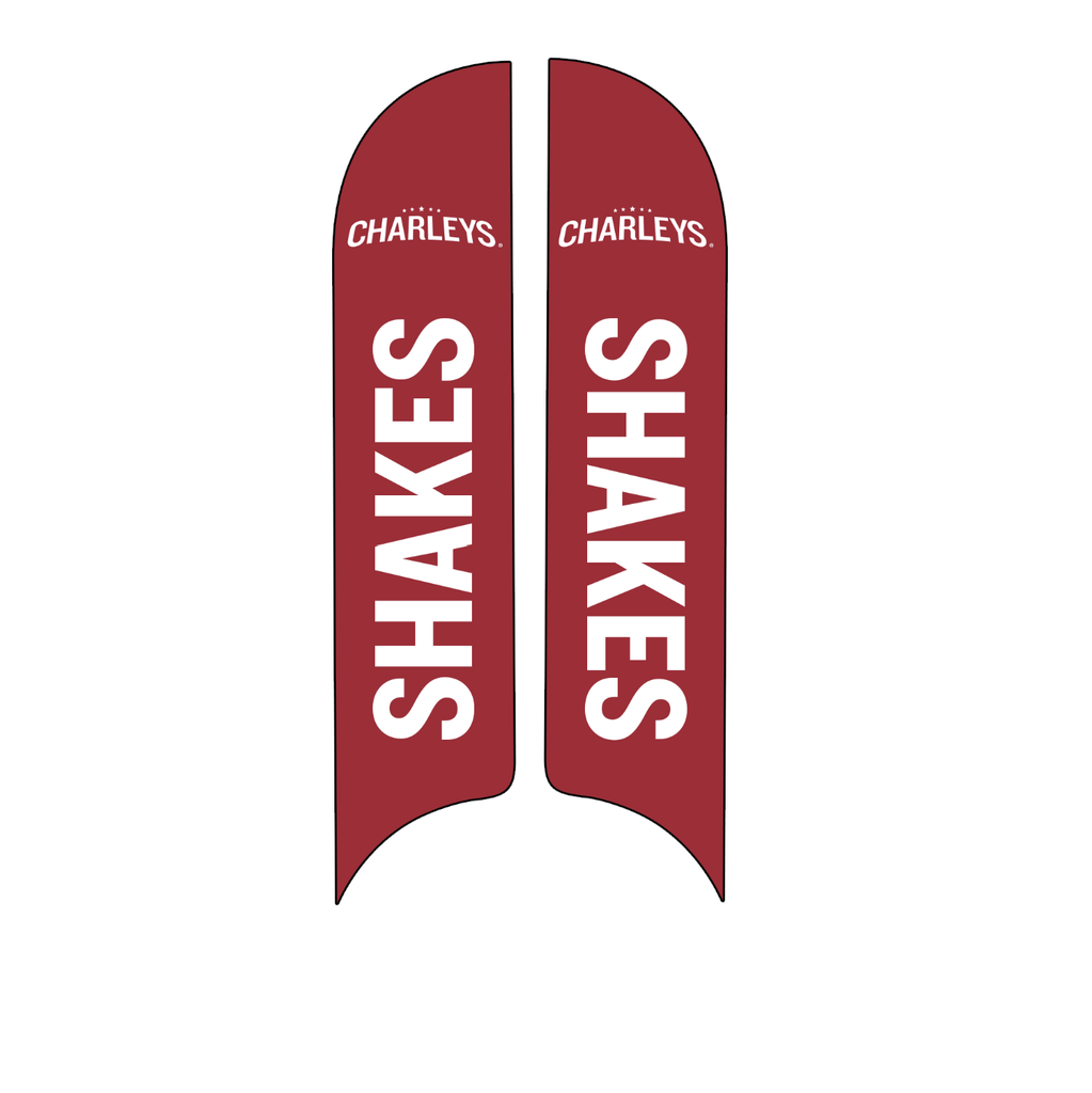 15' Charleys Philly Steaks Red Shakes AdverSail Flag  (double sided)